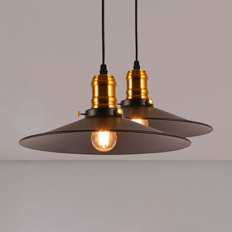 Industrial Style Cone Hanging Light Set - 1/2/3 Pack 8.5/10 Wide 1-Bulb Pendant In Metallic Finish