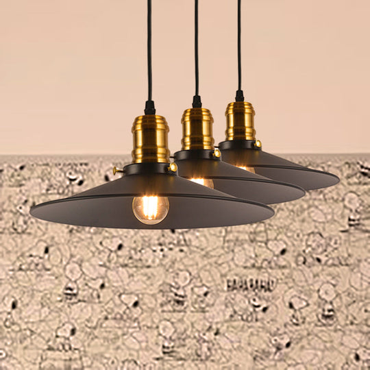 Industrial Style Cone Hanging Light Set - 1/2/3 Pack 8.5/10 Wide 1-Bulb Pendant In Metallic Finish