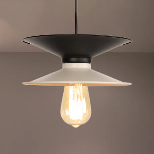 Retro Stylish Double Cone Metal Ceiling Fixture Pendant Light Black & White Black-White