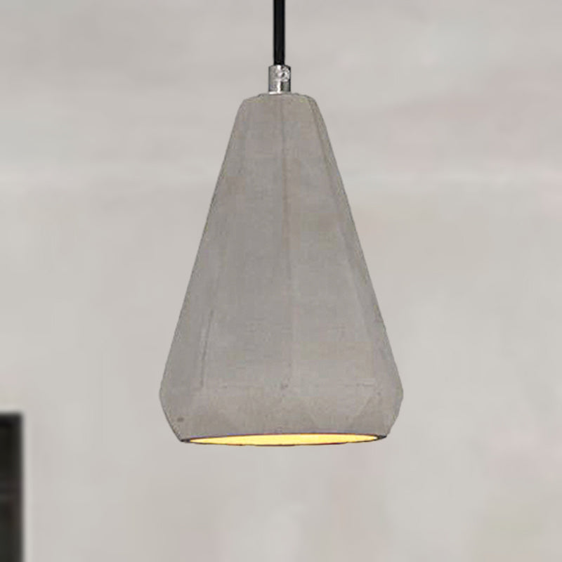 Industrial Gray Cement Pendant Light - Stylish Kitchen Hanging Fixture Grey