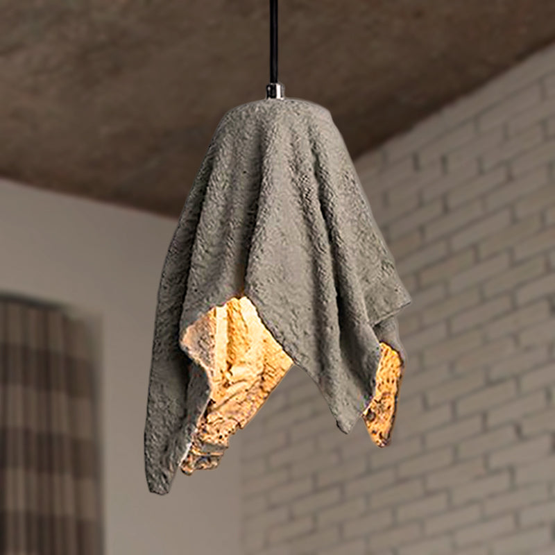 Industrial Style Grey Cement Hanging Pendant Light With Loving Heart Shade - Dining Room Lighting