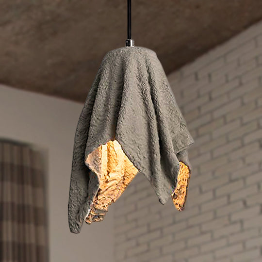 Industrial Style Grey Cement Hanging Pendant Light With Loving Heart Shade - Dining Room Lighting