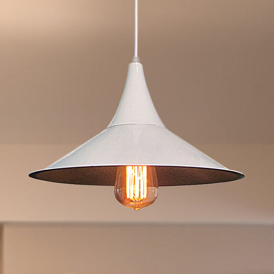 Simple Style Pendant Lighting With Conic Shade In Black/White For Dining Table