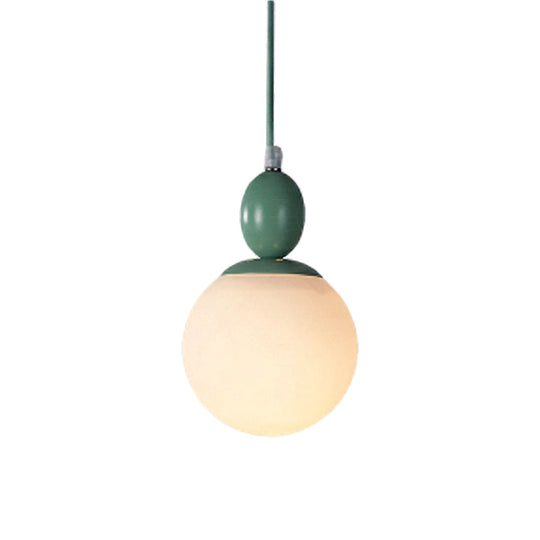 Sleek Spherical Hanging Light With Frosted Glass For Kitchen - 1 Candy Colored Pendant