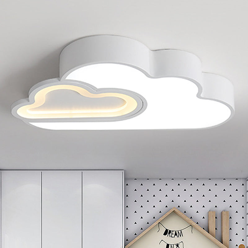 White Cloud LED Ceiling Light for Kid's Bedroom - Contemporary Acrylic Lamp