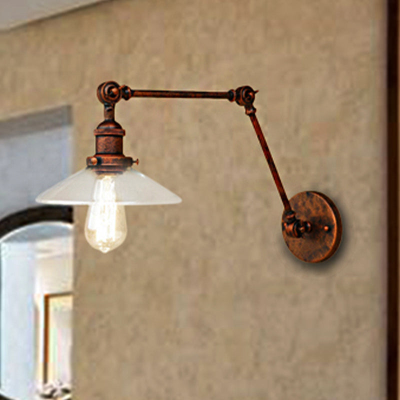 Vintage Rustic Clear Glass Sconce Light For Bedroom