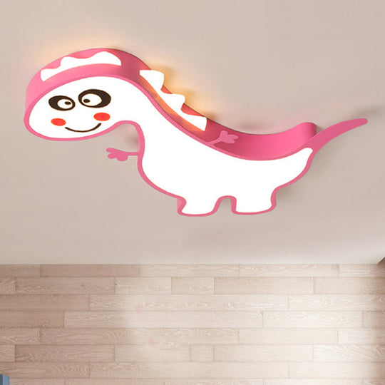 Boys Girls LED Ceiling Light: Dancing Dragon Acrylic Cartoon Flush Ceiling Fixture