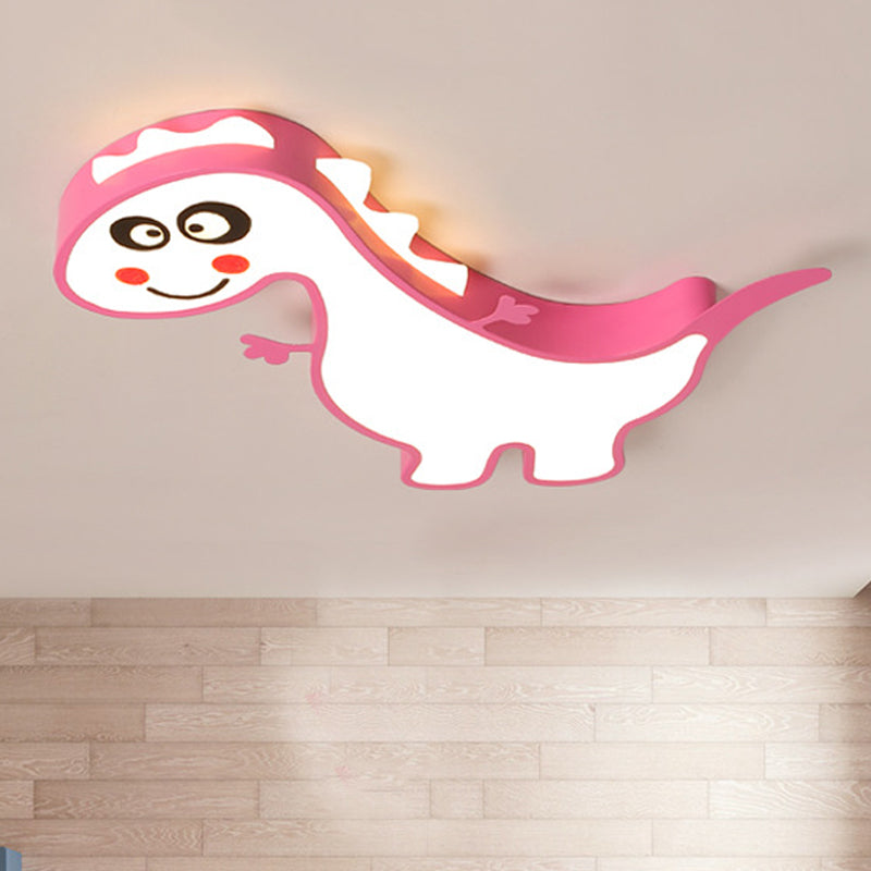 Boys Girls Led Ceiling Light: Dancing Dragon Acrylic Cartoon Flush Fixture