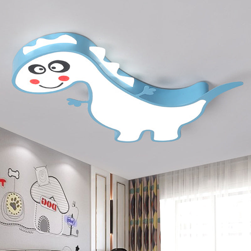 Boys Girls LED Ceiling Light: Dancing Dragon Acrylic Cartoon Flush Ceiling Fixture