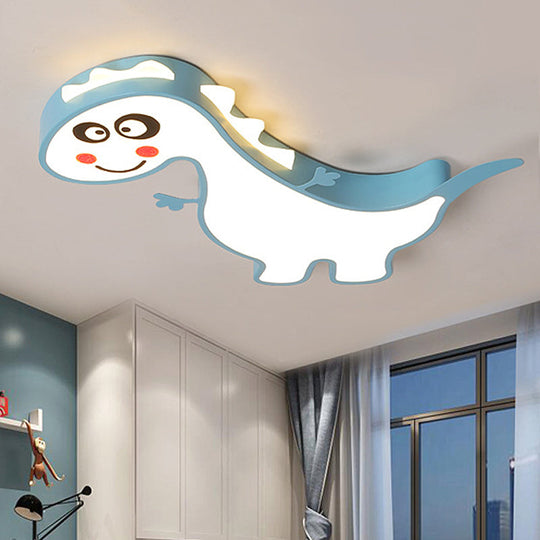 Boys Girls LED Ceiling Light: Dancing Dragon Acrylic Cartoon Flush Ceiling Fixture