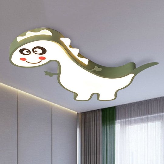 Boys Girls LED Ceiling Light: Dancing Dragon Acrylic Cartoon Flush Ceiling Fixture