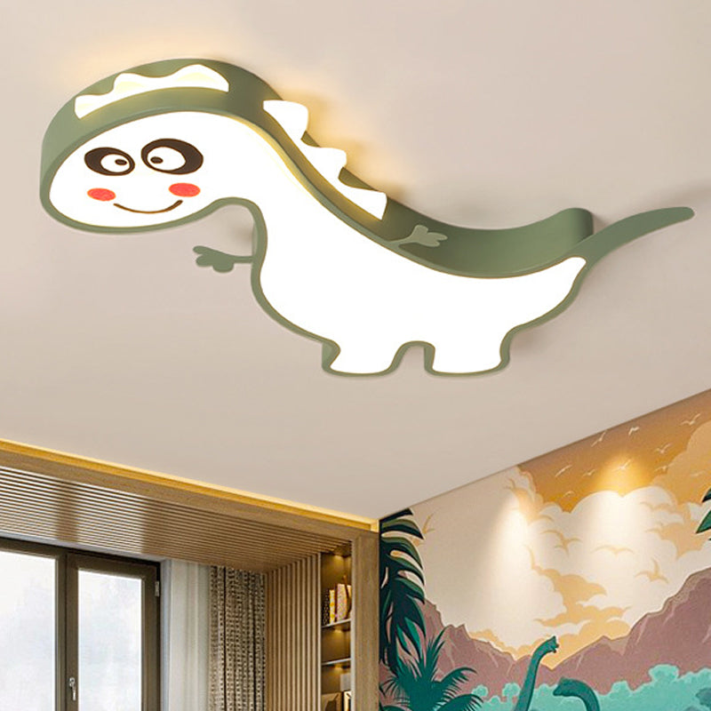 Boys Girls LED Ceiling Light: Dancing Dragon Acrylic Cartoon Flush Ceiling Fixture