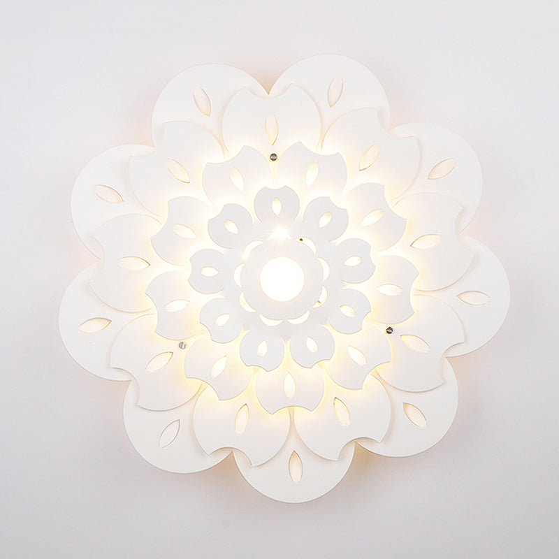 Pretty White Floral Led Wall Lamp For Kids Bedrooms / 10