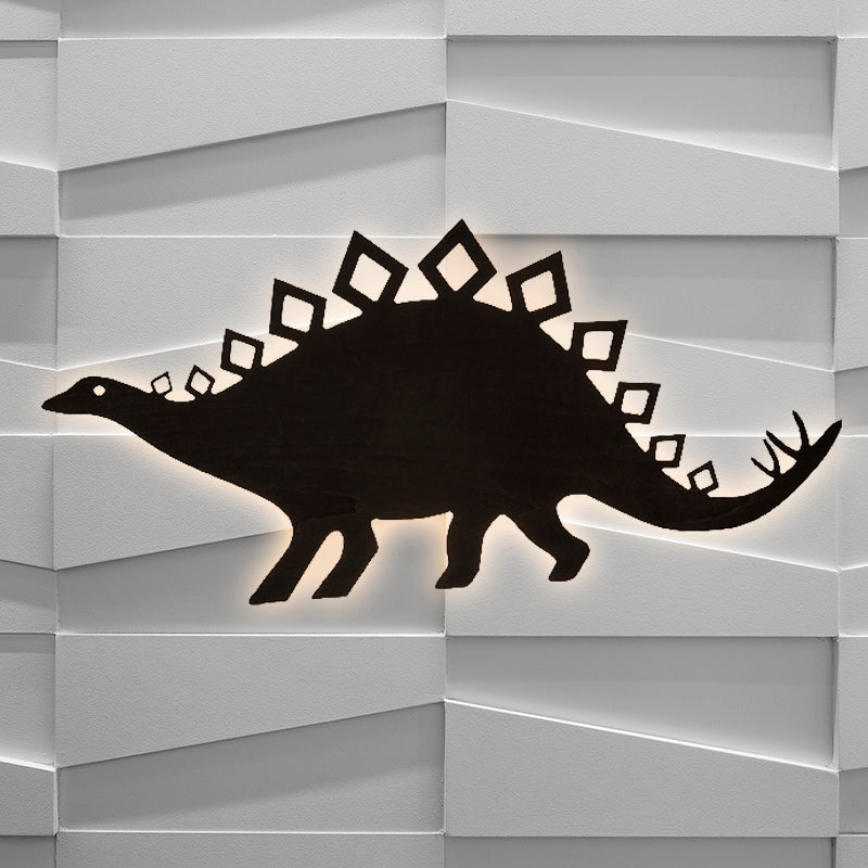 Wooden Led Animal Dragon Titanosauria Wall Sconce For Boys Bedroom Or Nursery