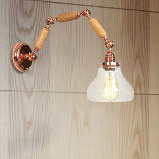 Industrial Clear Glass Wall Sconce With Cone Shade - Stylish Living Room Lighting