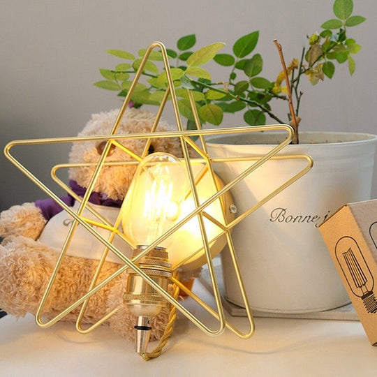 Golden Metallic Wire Frame Wall Sconce For Baby Room Or Bathroom