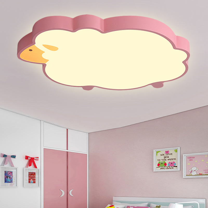 Sheep Led Ceiling Light - Modern Flush Mount For Chic Living Room Decor Pink / 19 White