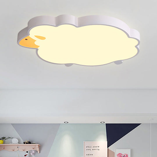 Sheep Led Ceiling Light - Modern Flush Mount For Chic Living Room Decor White / 19