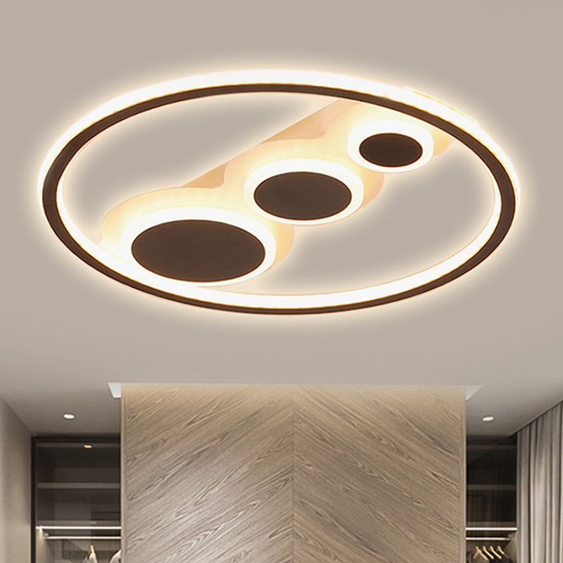 Modern Black LED Ceiling Light with Acrylic Lamp for Hotel Kitchen