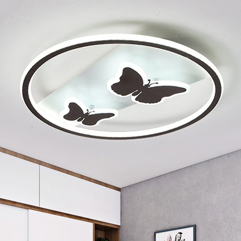 Modern Stylish Black LED Ceiling Light with Double-Butterfly Design - Perfect for Bedroom