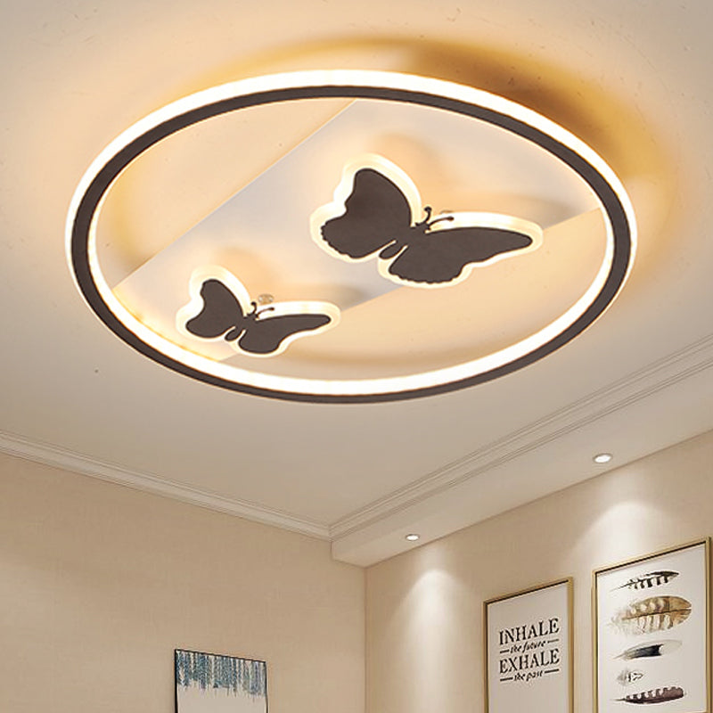 Modern Stylish Black LED Ceiling Light with Double-Butterfly Design - Perfect for Bedroom