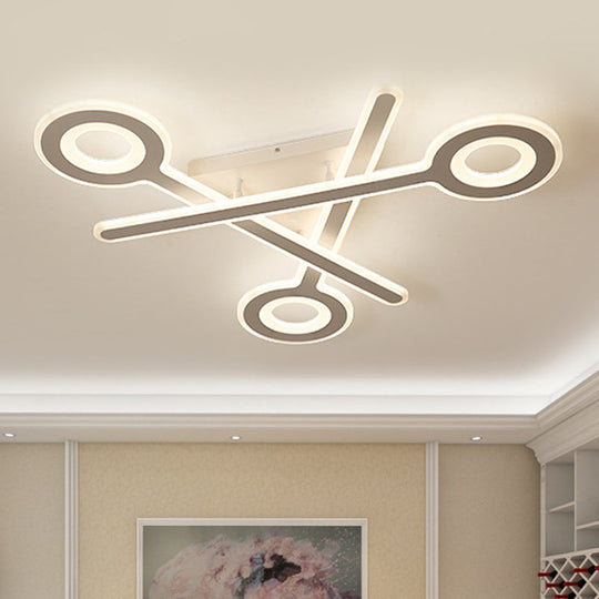 Modern Acrylic LED Ceiling Lamp - White Stacked Key Design for Kids' Bedroom