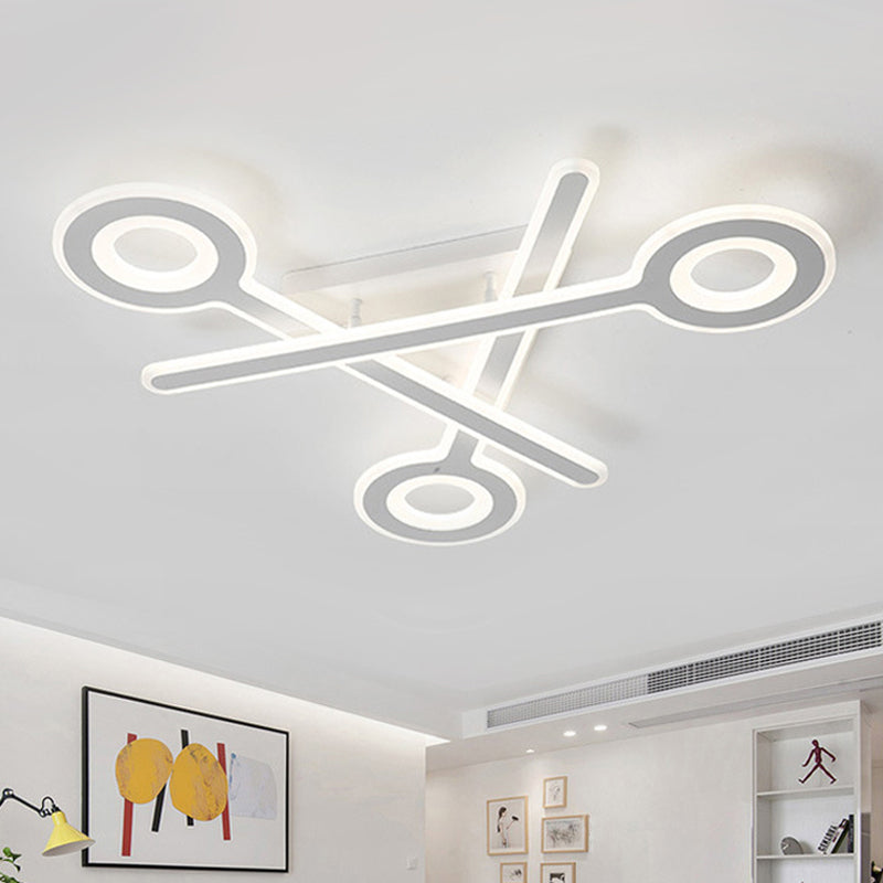 Modern Acrylic LED Ceiling Lamp - White Stacked Key Design for Kids' Bedroom