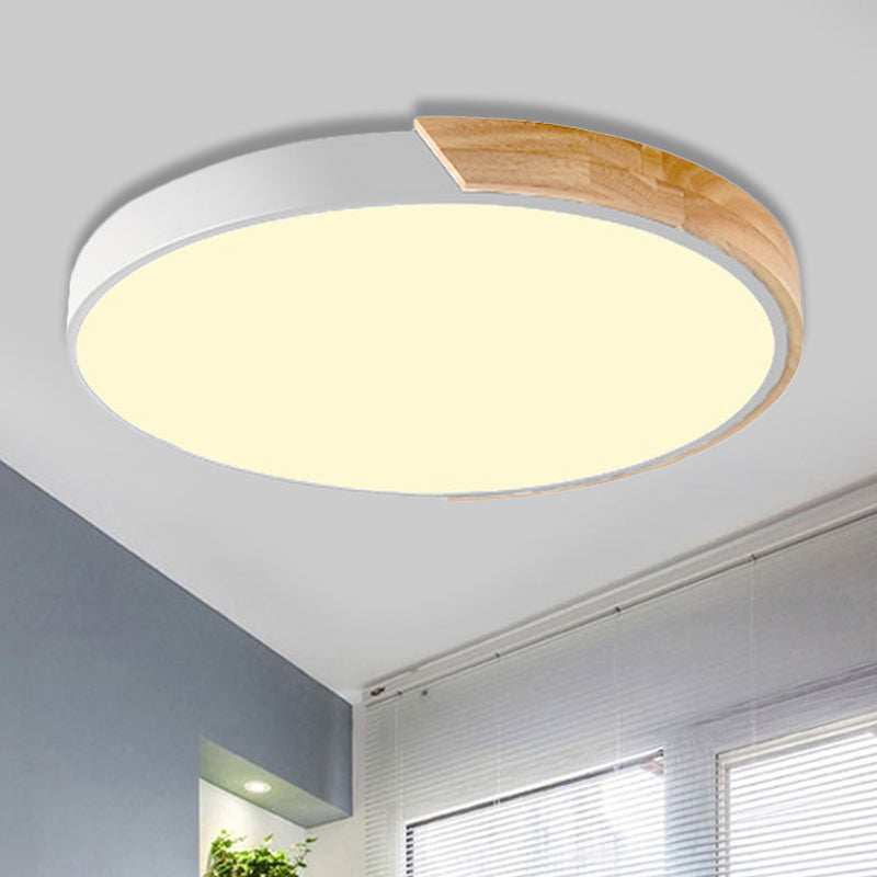 Loft Circle Led Ceiling Light For Kindergarten With Acrylic Shade