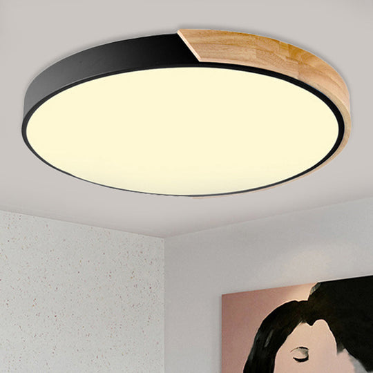 Loft Circle Led Ceiling Light For Kindergarten With Acrylic Shade