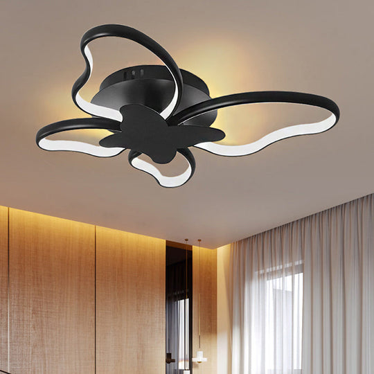 Modern LED Butterfly Ceiling Light - Acrylic Flush Mount for Bedroom