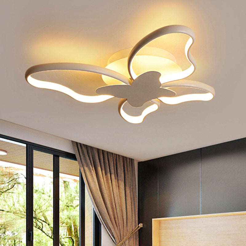 Modern LED Butterfly Ceiling Light - Acrylic Flush Mount for Bedroom