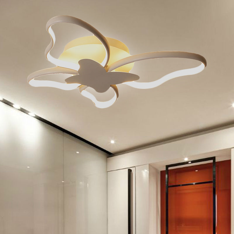 Modern LED Butterfly Ceiling Light - Acrylic Flush Mount for Bedroom