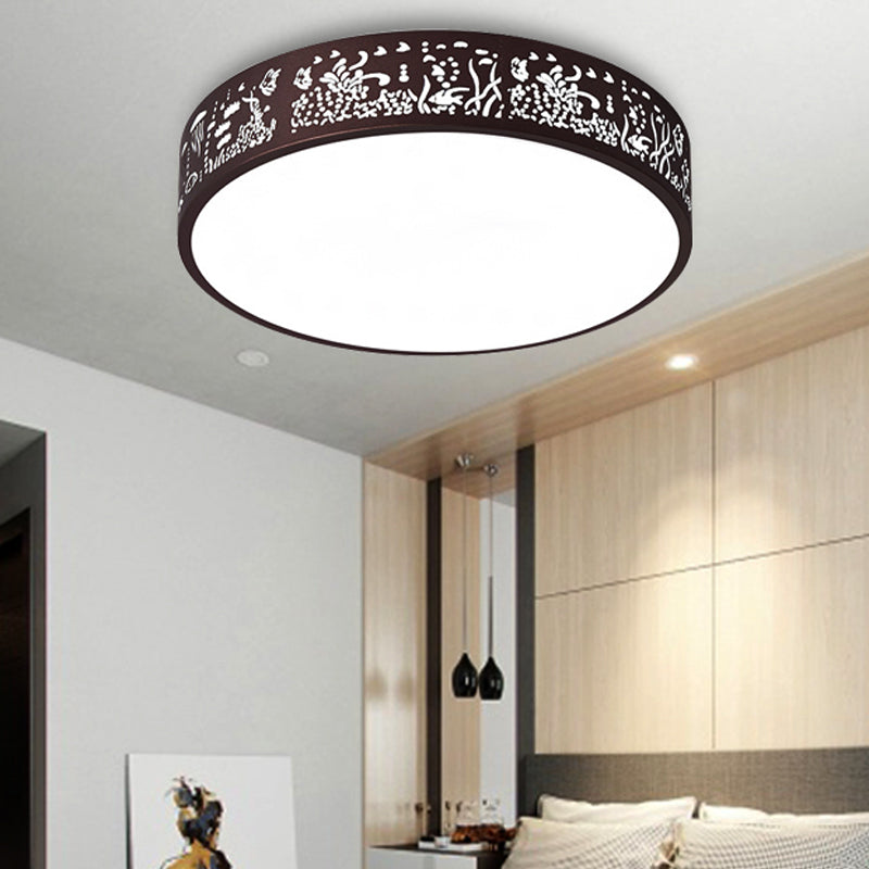 Macaron Loft Kids Ceiling Light with Etched Acrylic and Metal Mount - Round Design