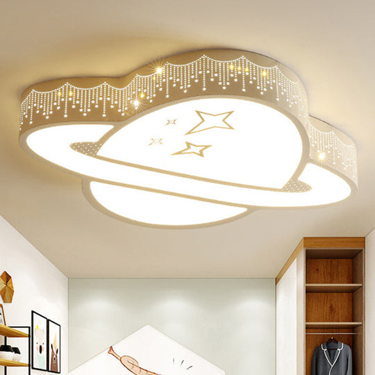 White Acrylic Cartoon Flush Ceiling Light - Ideal for Kindergarten