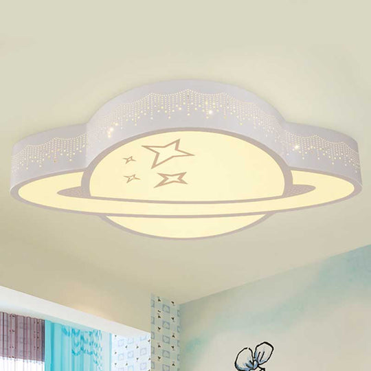 White Acrylic Cartoon Flush Ceiling Light - Ideal for Kindergarten