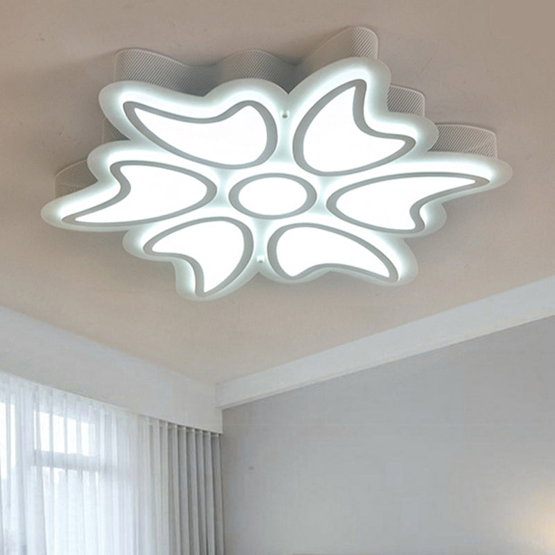 White Acrylic Designer Bedroom Ceiling Light Flush Mount Fixture