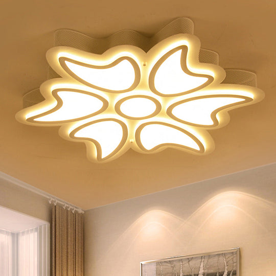 White Acrylic Designer Bedroom Ceiling Light Flush Mount Fixture