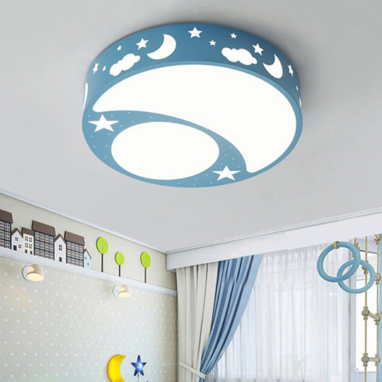 Plafonnier LED pour enfants avec luminaire en acrylique en forme de lune - Idéal pour les chambres