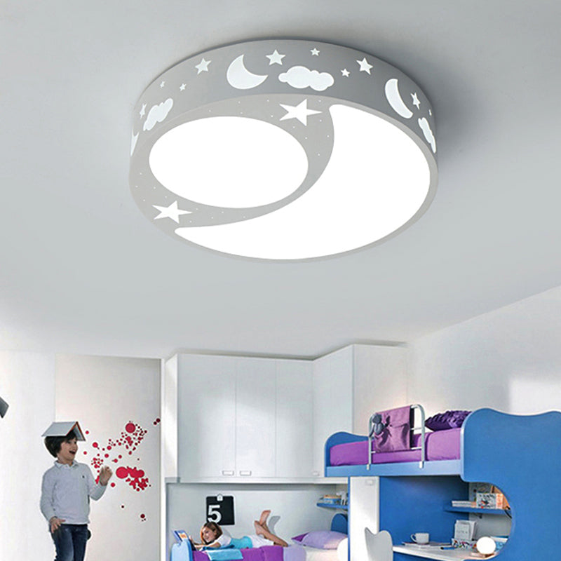 Plafonnier LED pour enfants avec luminaire en acrylique en forme de lune - Idéal pour les chambres