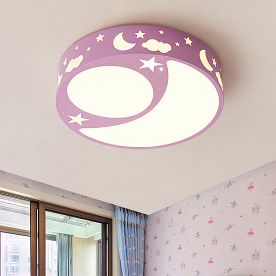 Plafonnier LED pour enfants avec luminaire en acrylique en forme de lune - Idéal pour les chambres