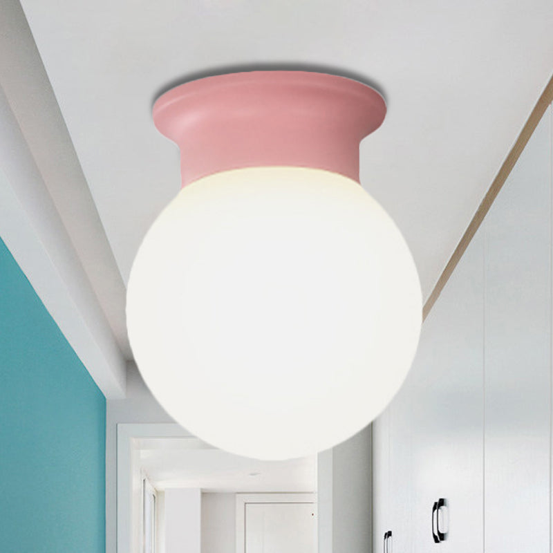 Nordic Orb Ceiling Mount Light - 1 Head Acrylic Lamp for Hallway