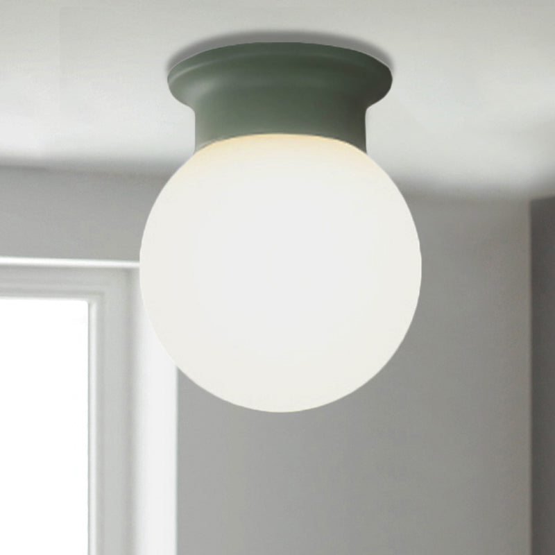 Nordic Orb Ceiling Mount Light - 1 Head Acrylic Lamp for Hallway