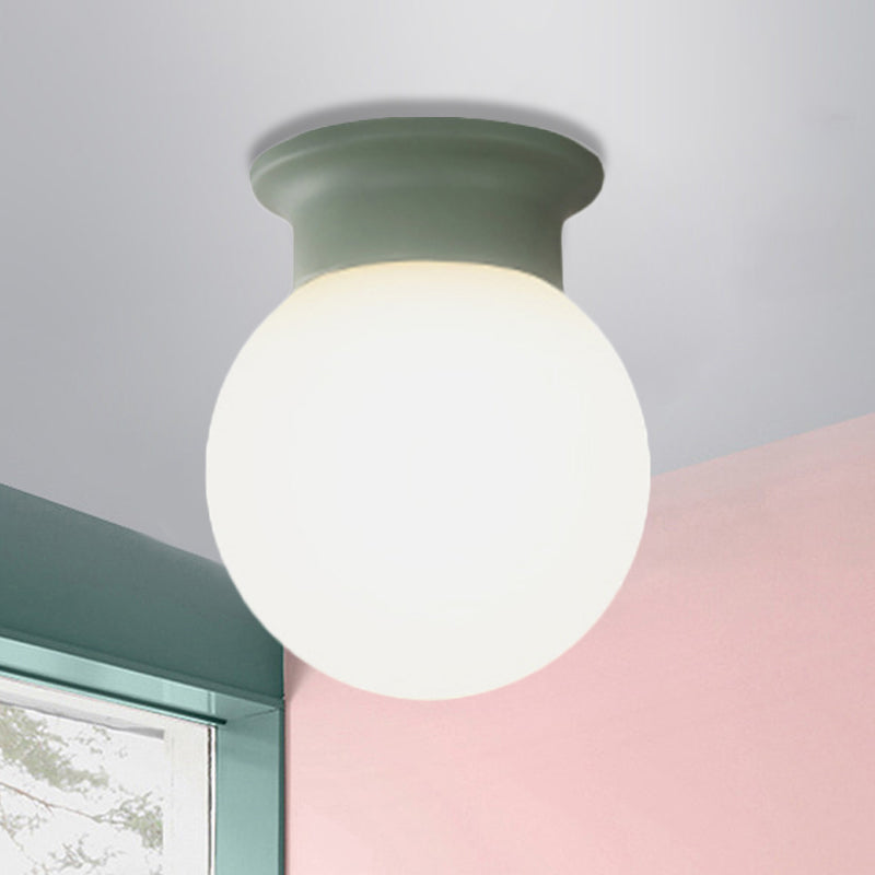 Nordic Orb Ceiling Mount Light - 1 Head Acrylic Lamp for Hallway