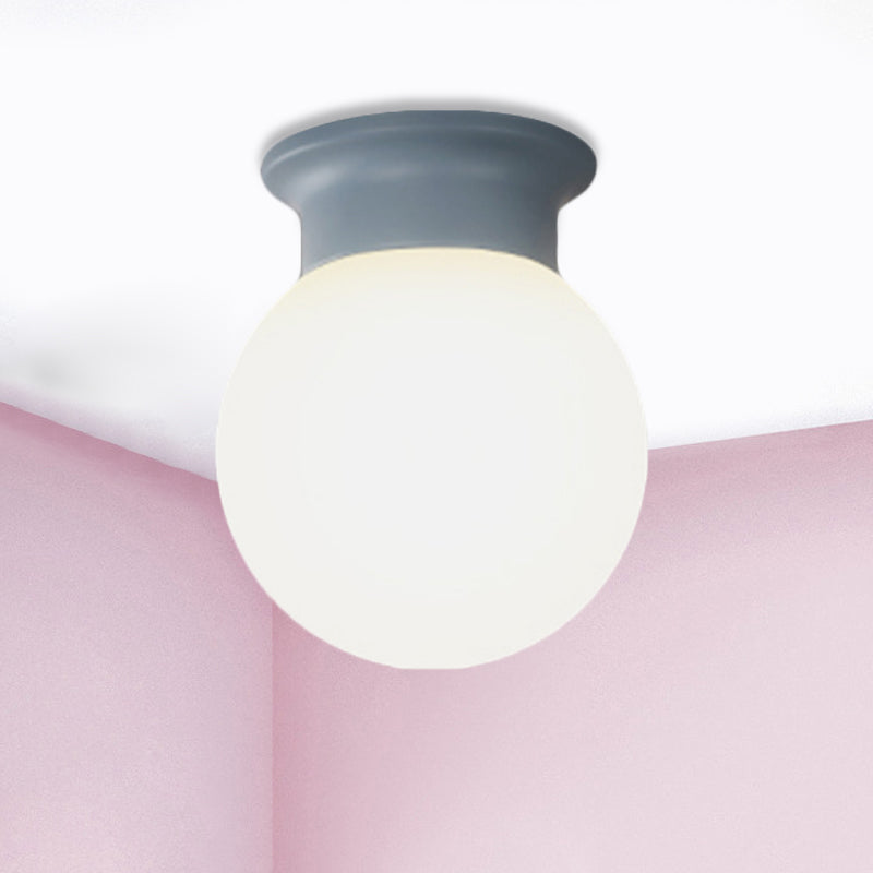 Nordic Orb Ceiling Mount Light - 1 Head Acrylic Lamp for Hallway