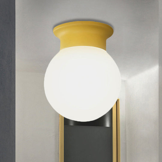 Nordic Orb Ceiling Mount Light - 1 Head Acrylic Lamp for Hallway