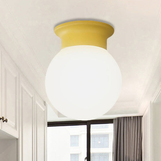 Nordic Orb Ceiling Mount Light - 1 Head Acrylic Lamp for Hallway