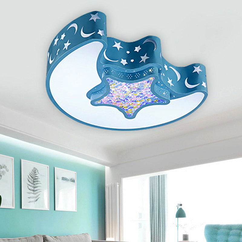 Art Deco Acrylic Flush Mount Ceiling Light For Kindergarten