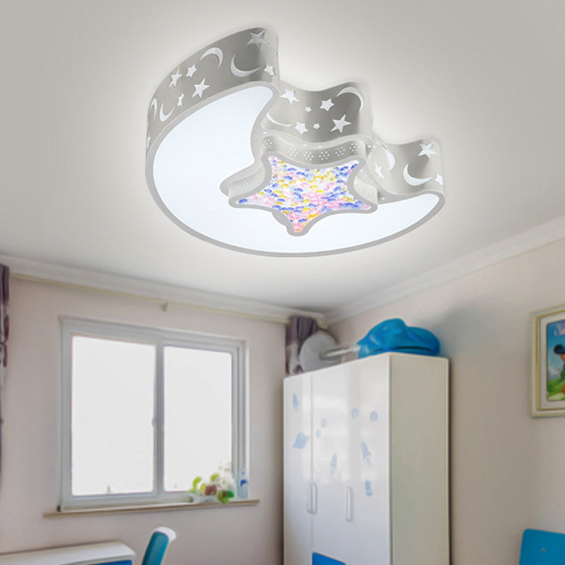 Art Deco Acrylic Flush Mount Ceiling Light For Kindergarten