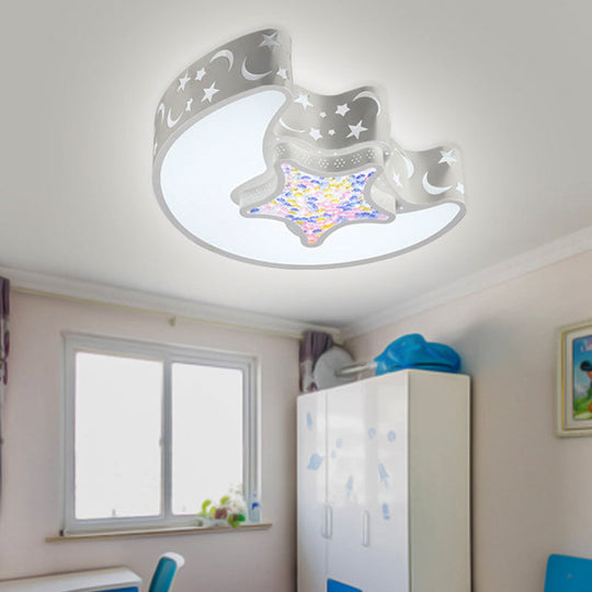 Art Deco Acrylic Flush Mount Ceiling Light For Kindergarten