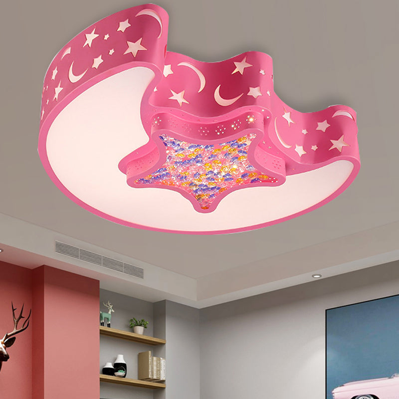 Art Deco Acrylic Flush Mount Ceiling Light For Kindergarten